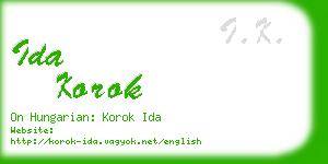 ida korok business card